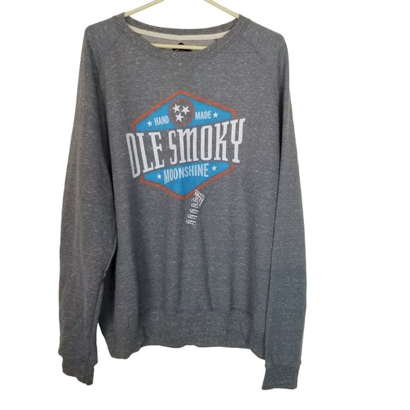 Ole Smoky Mens XL Gray Long Sleeves Tennessee Moonshine Pullover T Shirt NWT - Picture 1 of 7